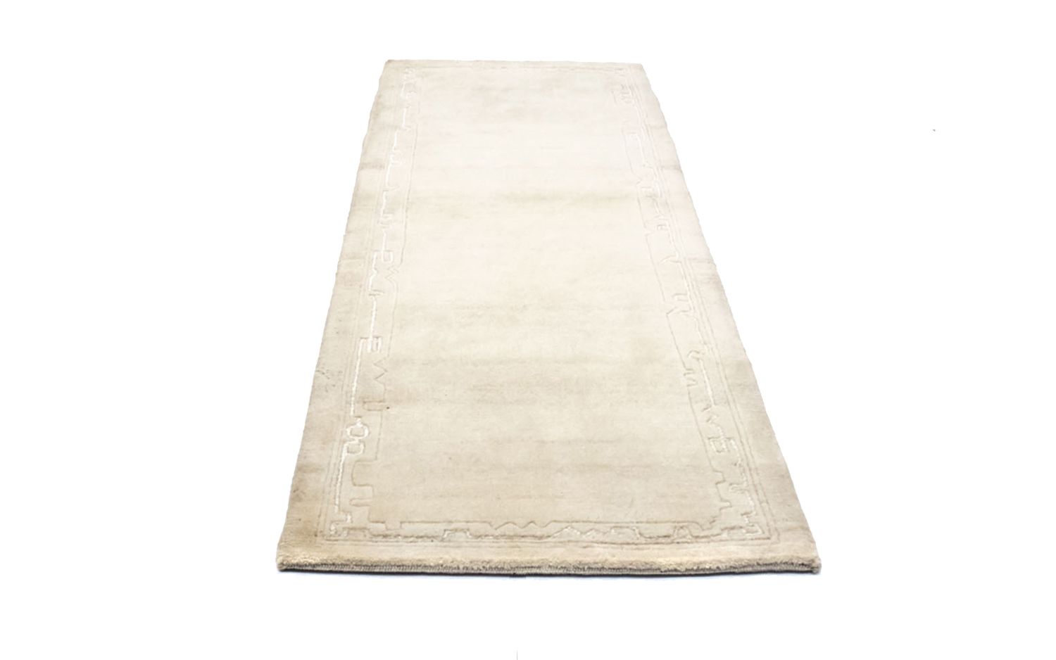 Alfombra de pasillo Alfombra de Nepal - 195 x 74 cm - beige
