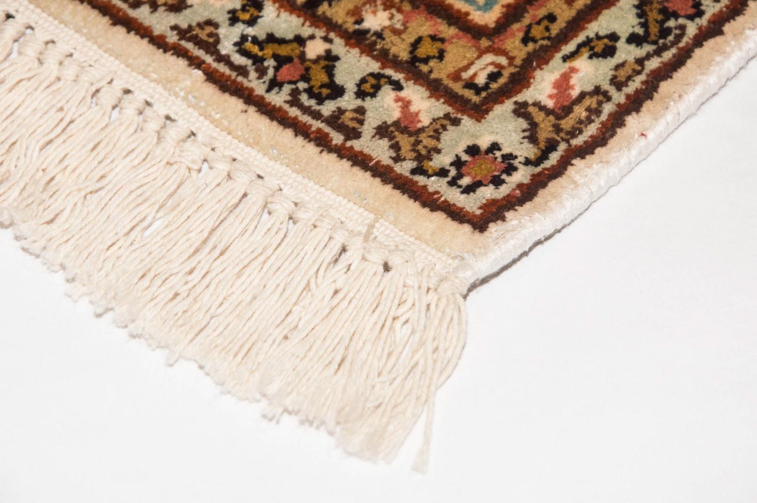 Alfombra de seda - Seda de Cachemira - 123 x 79 cm - beige