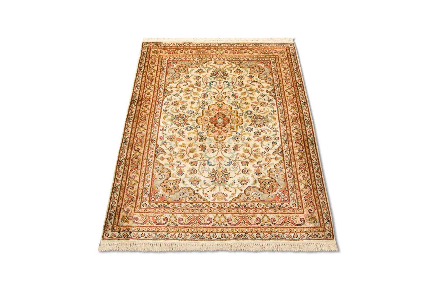 Alfombra de seda - Seda de Cachemira - 123 x 79 cm - beige