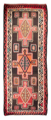 Alfombra de pasillo Alfombra Kelim - Antigua - 435 x 158 cm - marrón oscuro