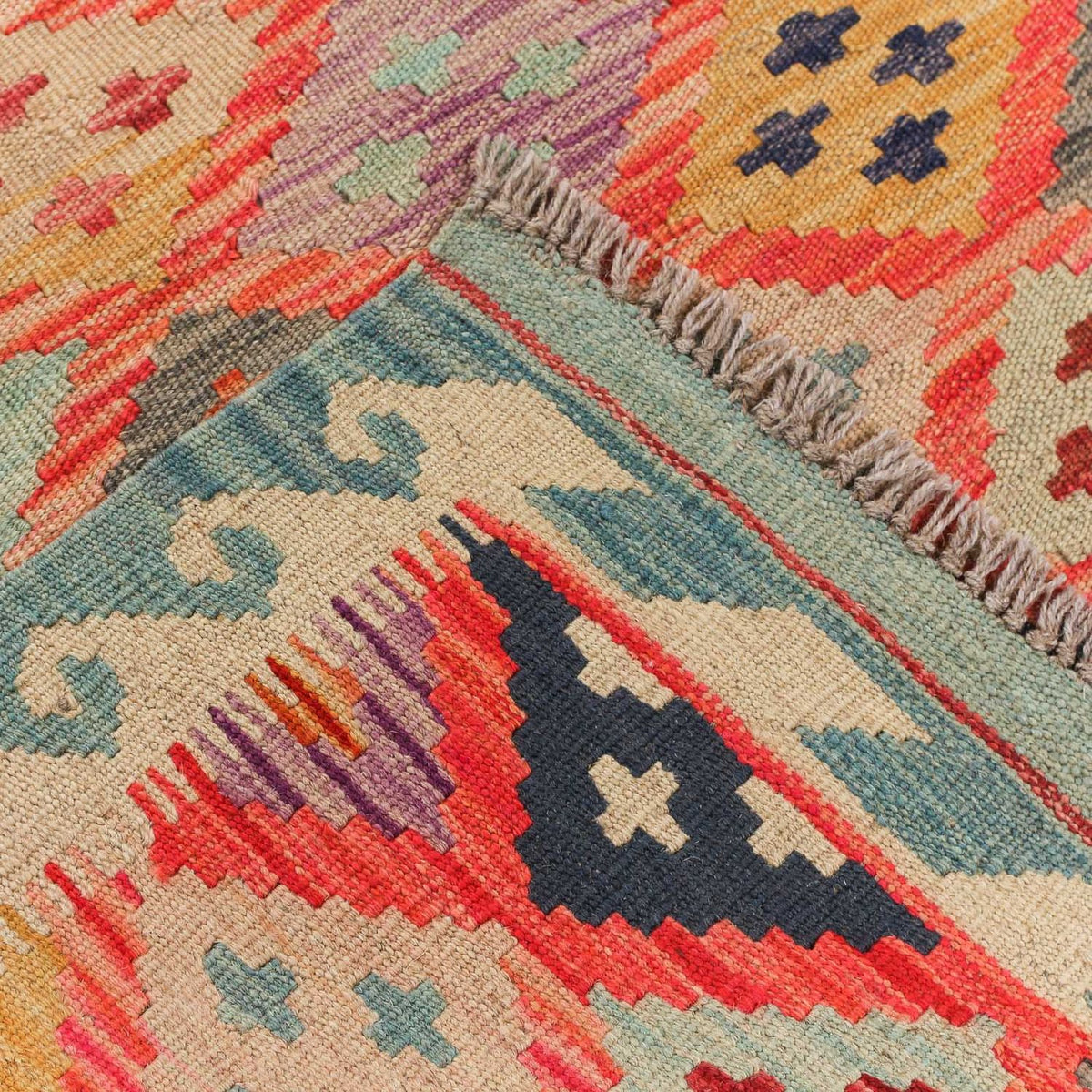 Alfombra Kelim - Splash - 197 x 148 cm - multicolor