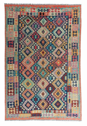 Alfombra Kelim - Splash - 295 x 203 cm - multicolor