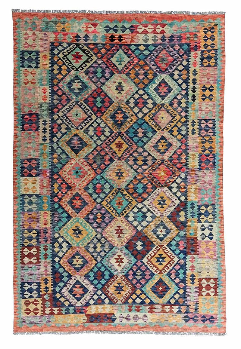 Alfombra Kelim - Splash - 295 x 203 cm - multicolor