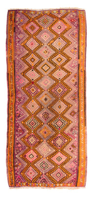 Alfombra de pasillo Alfombra Kelim - Antigua - 320 x 155 cm - multicolor