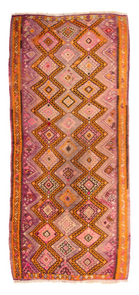 Alfombra de pasillo Alfombra Kelim - Antigua - 320 x 155 cm - multicolor