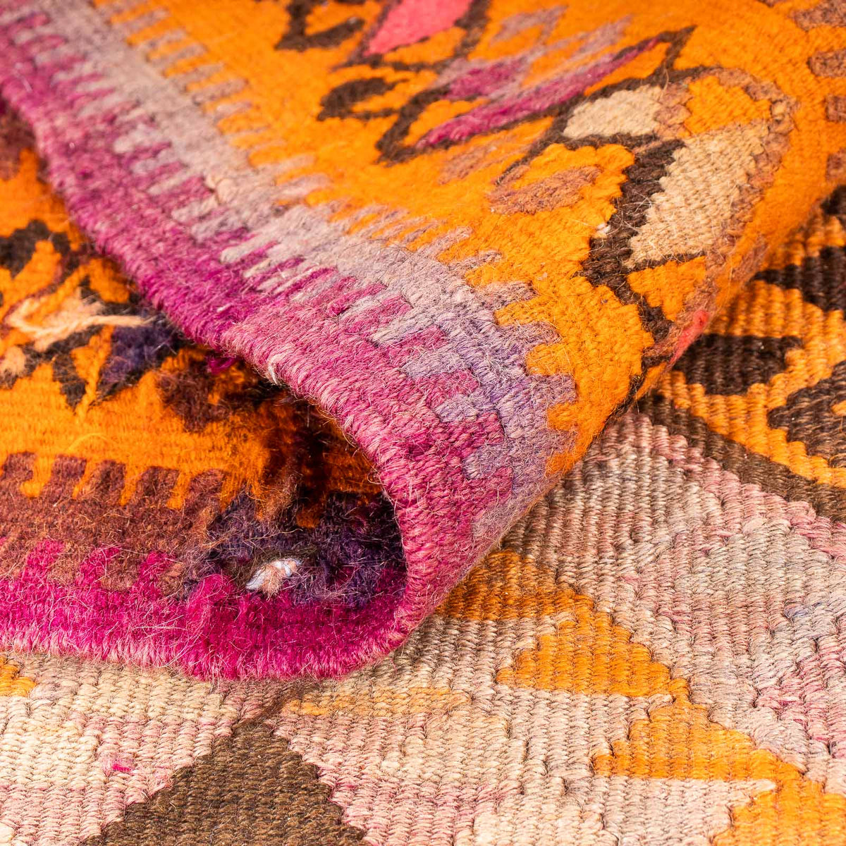 Alfombra de pasillo Alfombra Kelim - Antigua - 320 x 155 cm - multicolor