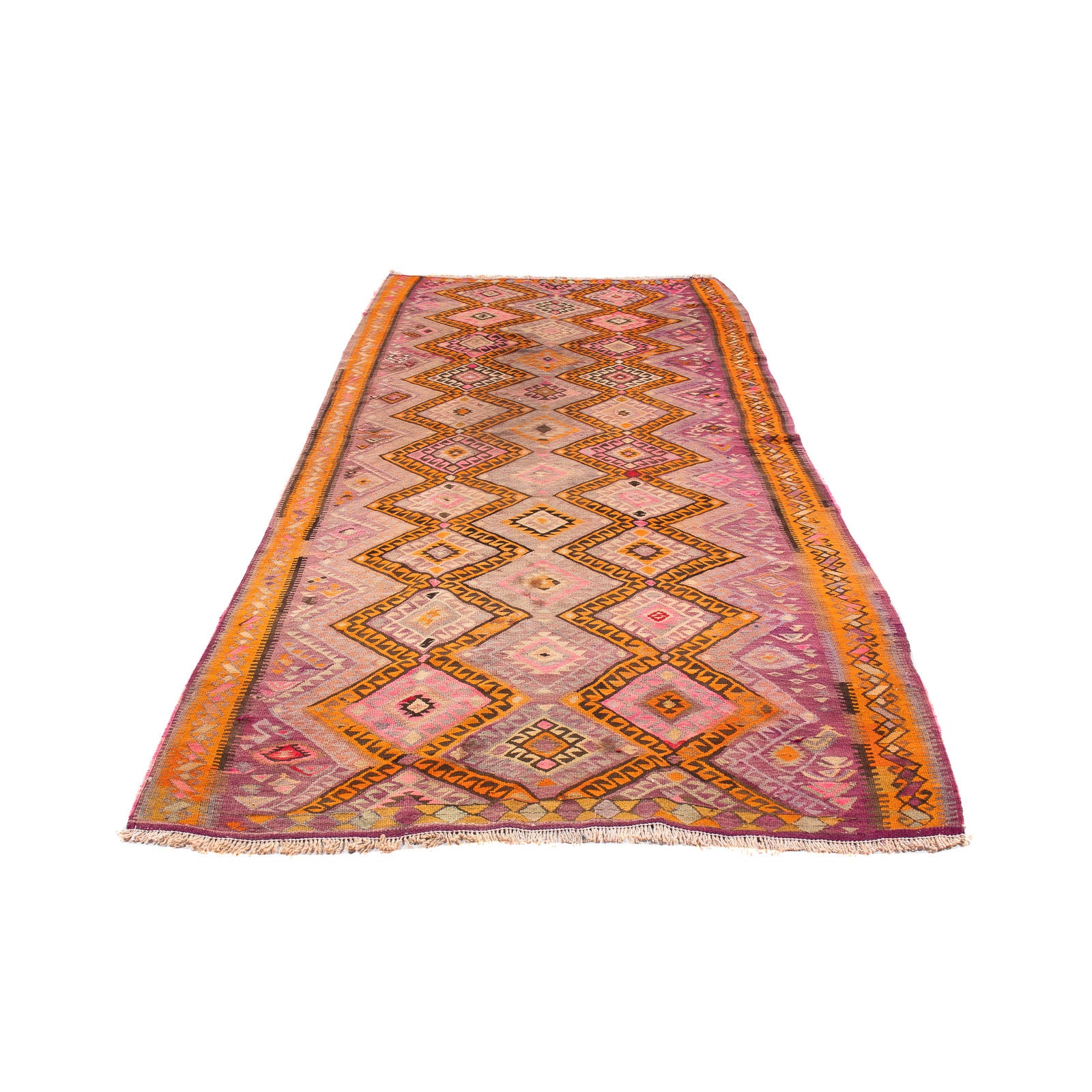 Alfombra de pasillo Alfombra Kelim - Antigua - 320 x 155 cm - multicolor
