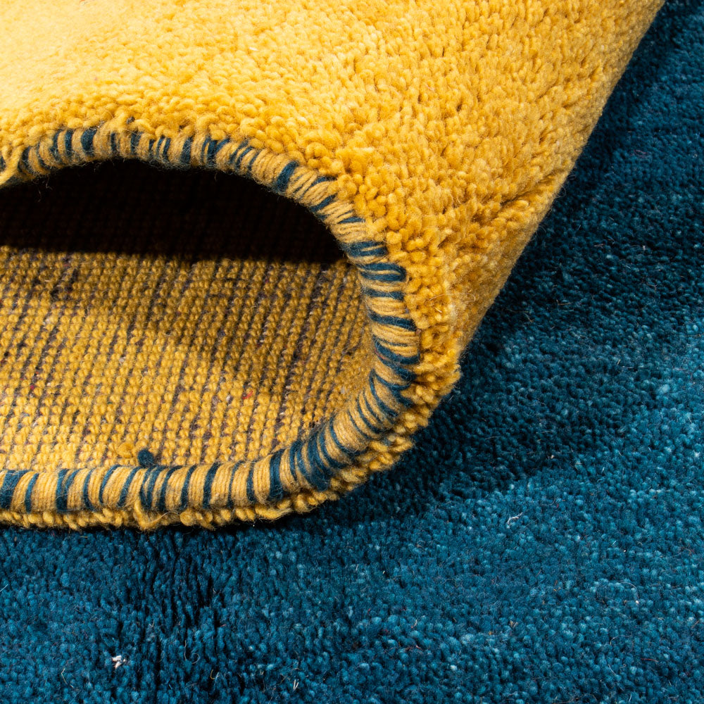 Alfombra Gabbeh - Indus - 290 x 194 cm - azul oscuro
