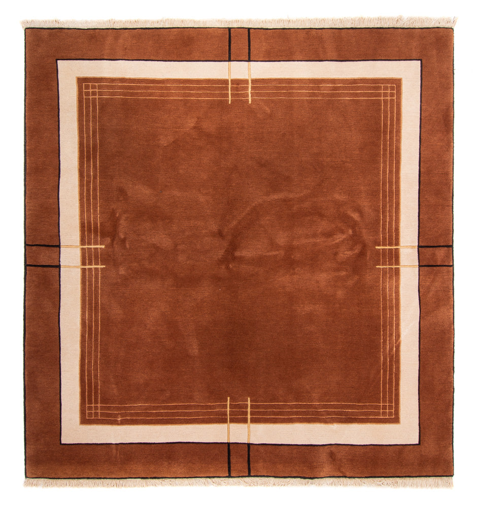 Alfombra de Nepal cuadrado  - 250 x 250 cm - marrón