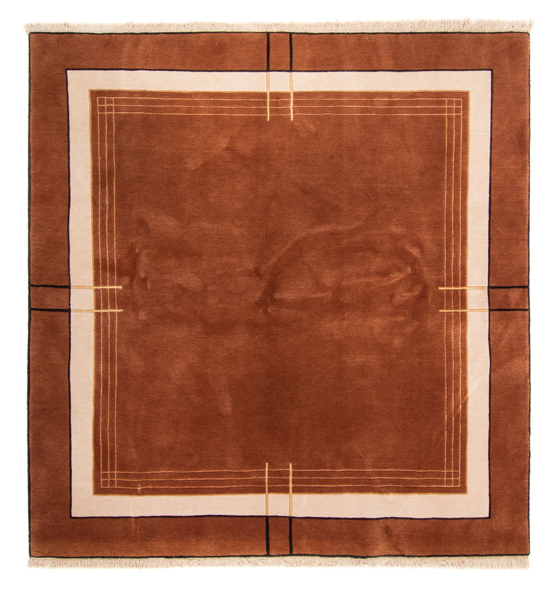 Alfombra de Nepal cuadrado  - 250 x 250 cm - marrón