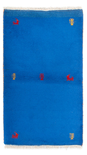 Alfombra Gabbeh - Indus - 160 x 90 cm - azul