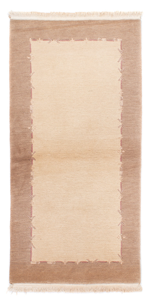 Alfombra de pasillo Alfombra de Nepal - 175 x 89 cm - beige