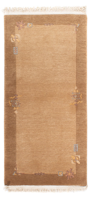Alfombra de Nepal - Real - 143 x 71 cm - marrón claro