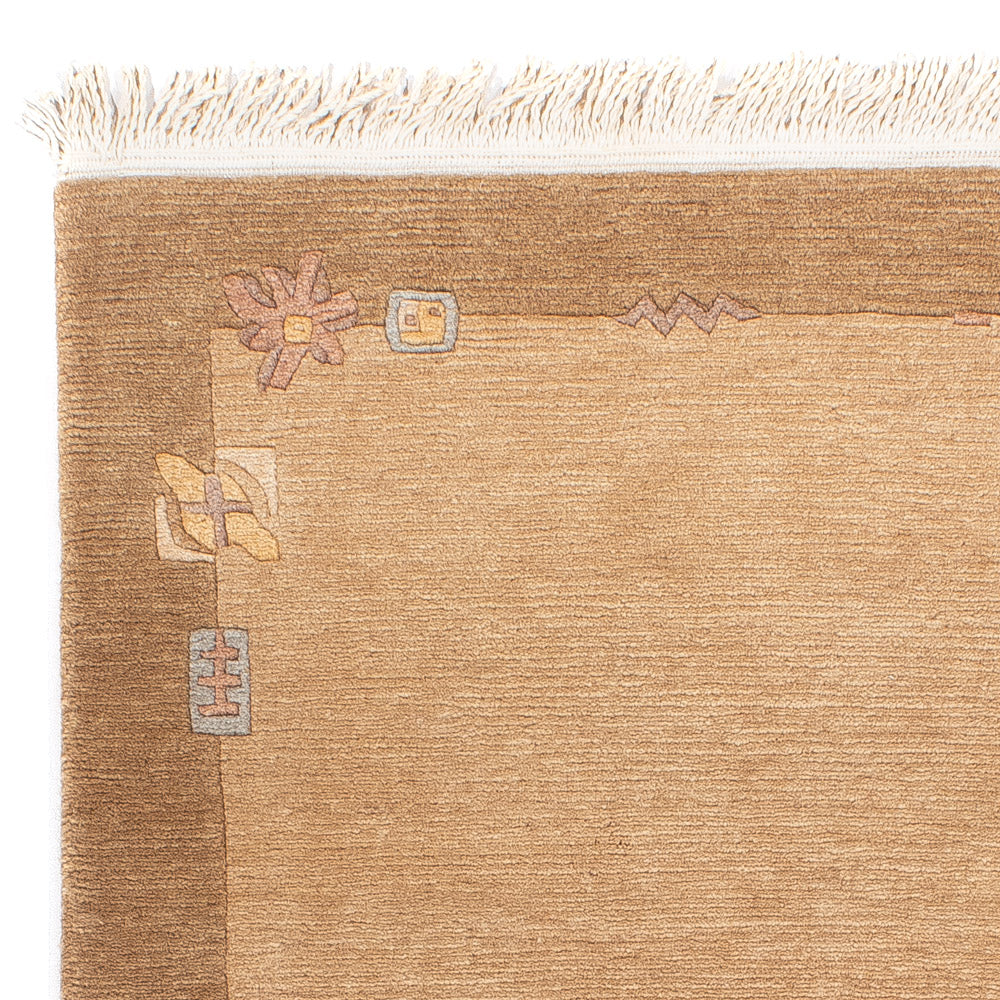 Alfombra de Nepal - Real - 143 x 71 cm - marrón claro
