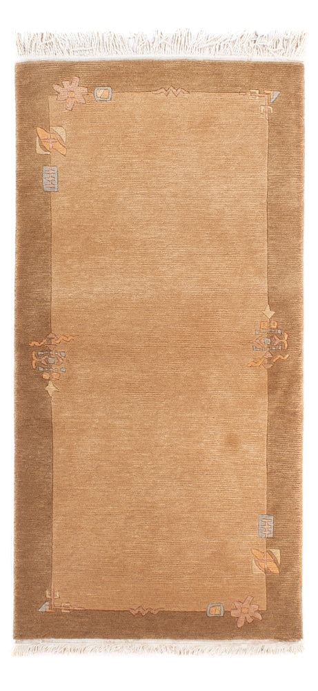 Alfombra de Nepal - Real - 138 x 73 cm - marrón claro