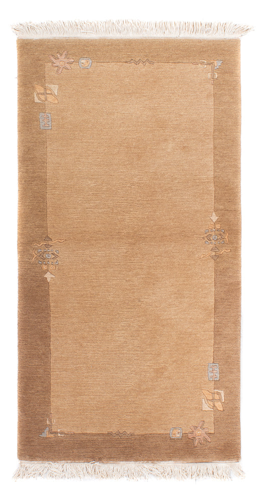 Alfombra de Nepal - Real - 141 x 73 cm - marrón claro