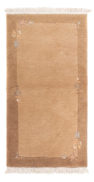 Alfombra de Nepal - Real - 141 x 73 cm - marrón claro