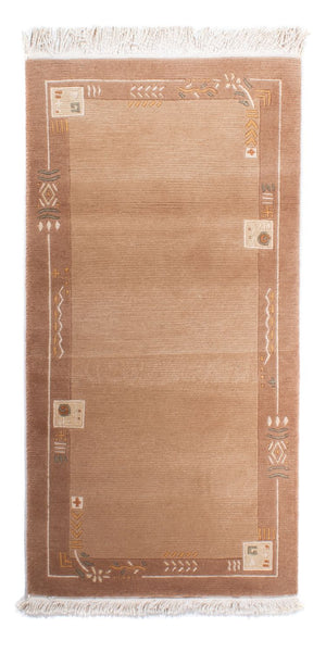Alfombra de Nepal - Real - 144 x 73 cm - marrón claro