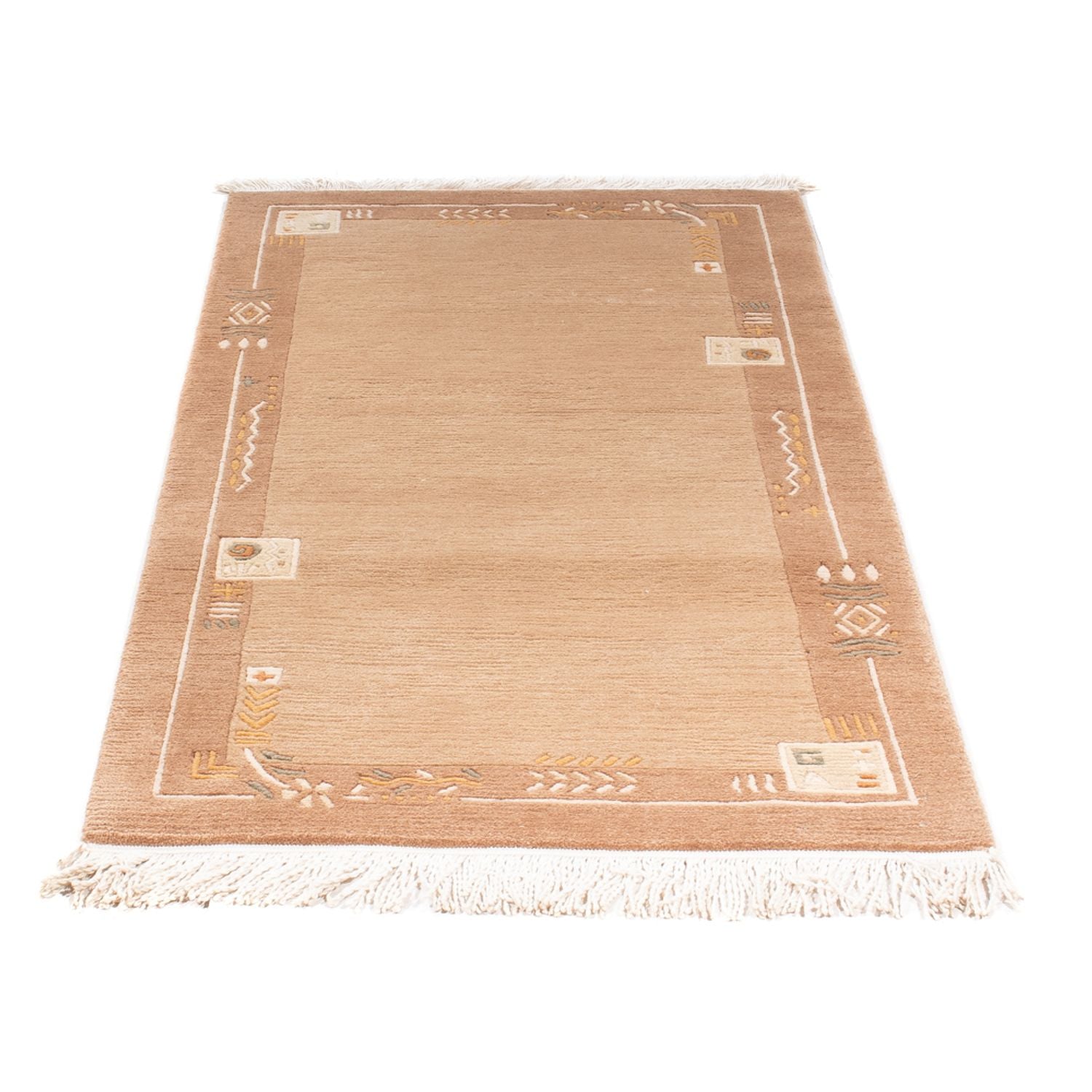 Alfombra de Nepal - Real - 144 x 73 cm - marrón claro