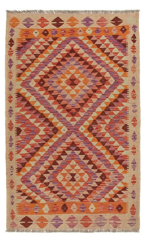 Alfombra de pasillo Alfombra Kelim - Splash - 192 x 110 cm - multicolor