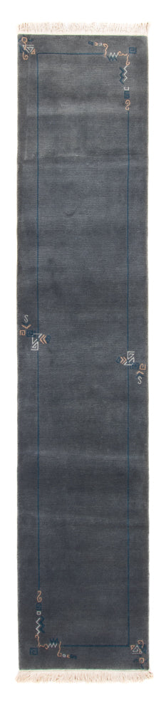 Alfombra de pasillo Alfombra de Nepal - 343 x 73 cm - azul
