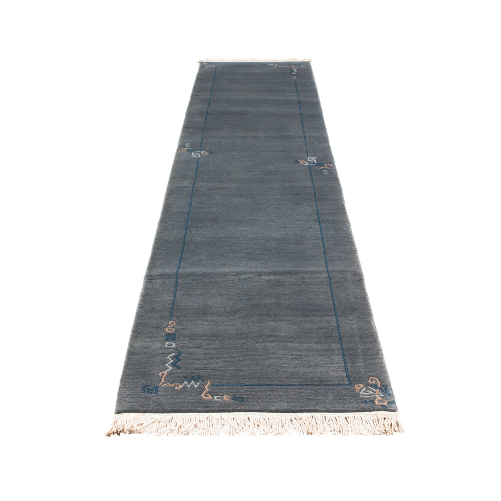 Alfombra de pasillo Alfombra de Nepal - 343 x 73 cm - azul