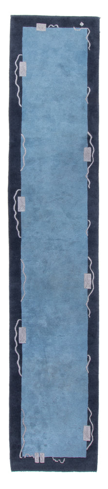 Alfombra de pasillo Alfombra de Nepal - 337 x 73 cm - azul