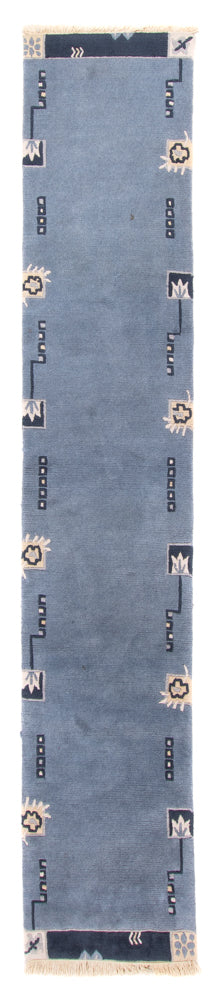 Alfombra de pasillo Alfombra de Nepal - 330 x 69 cm - azul