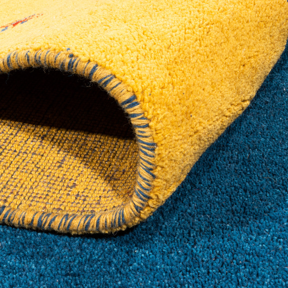 Alfombra Gabbeh - Indus - 346 x 254 cm - azul