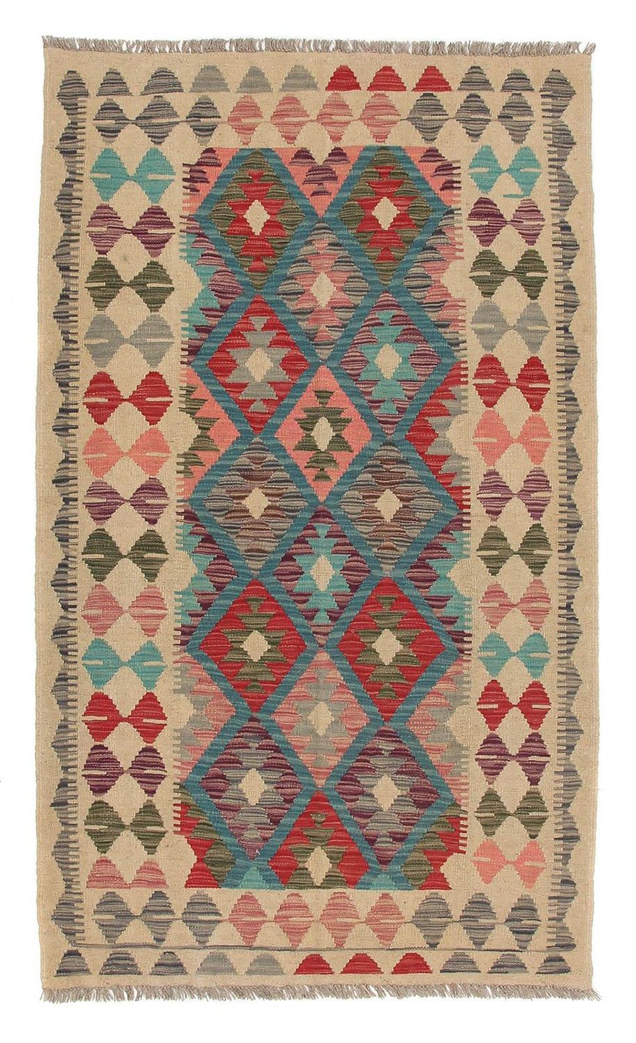 Alfombra de pasillo Alfombra Kelim - Splash - 198 x 110 cm - multicolor