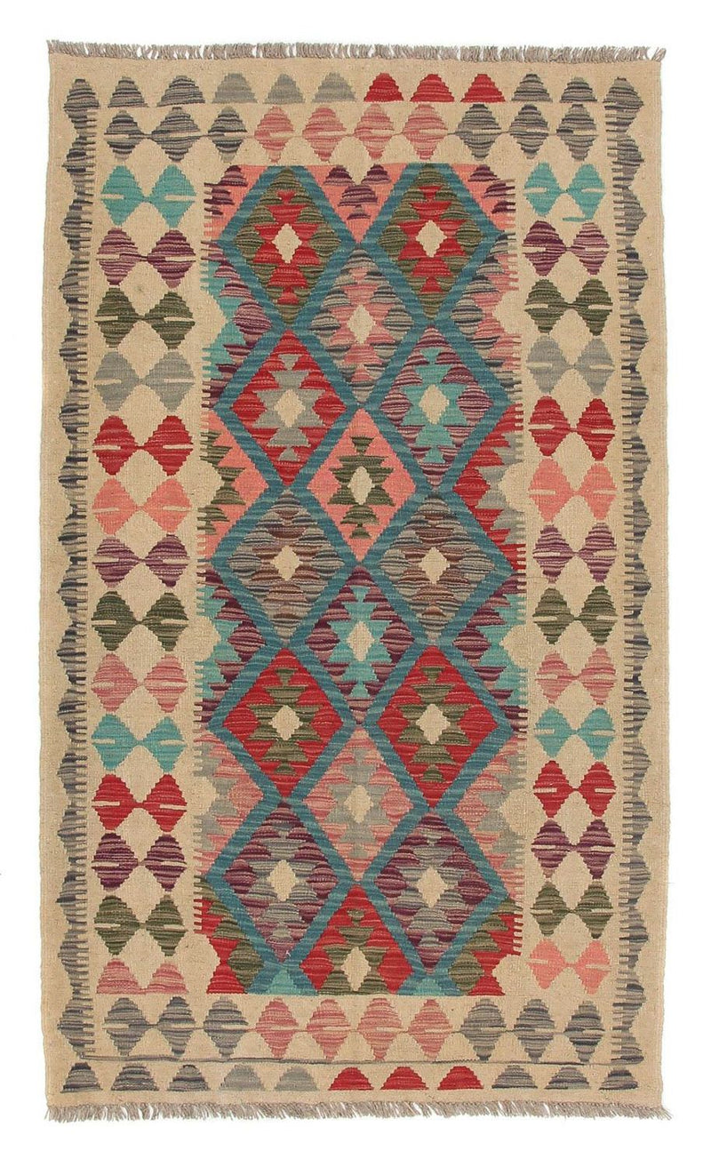 Alfombra de pasillo Alfombra Kelim - Splash - 198 x 110 cm - multicolor