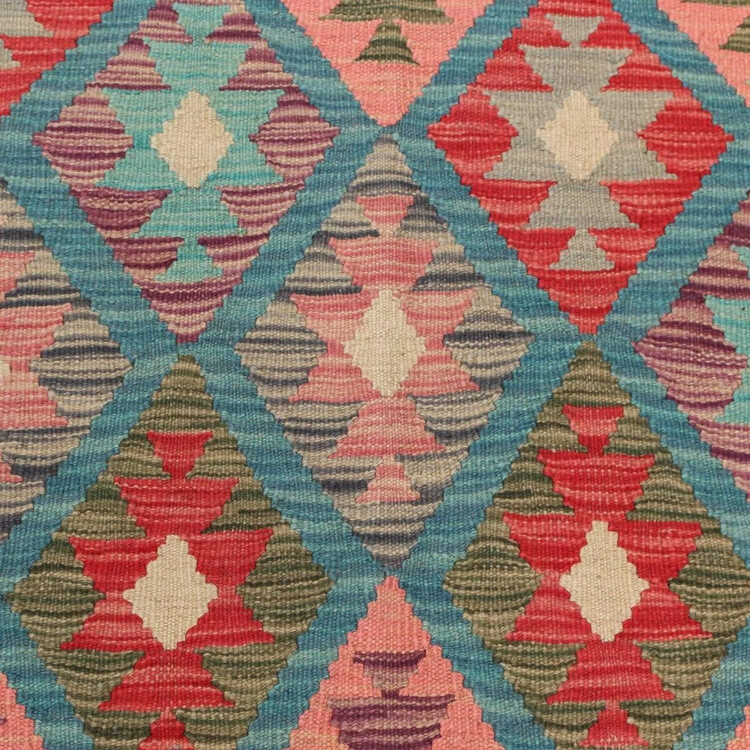 Alfombra de pasillo Alfombra Kelim - Splash - 198 x 110 cm - multicolor