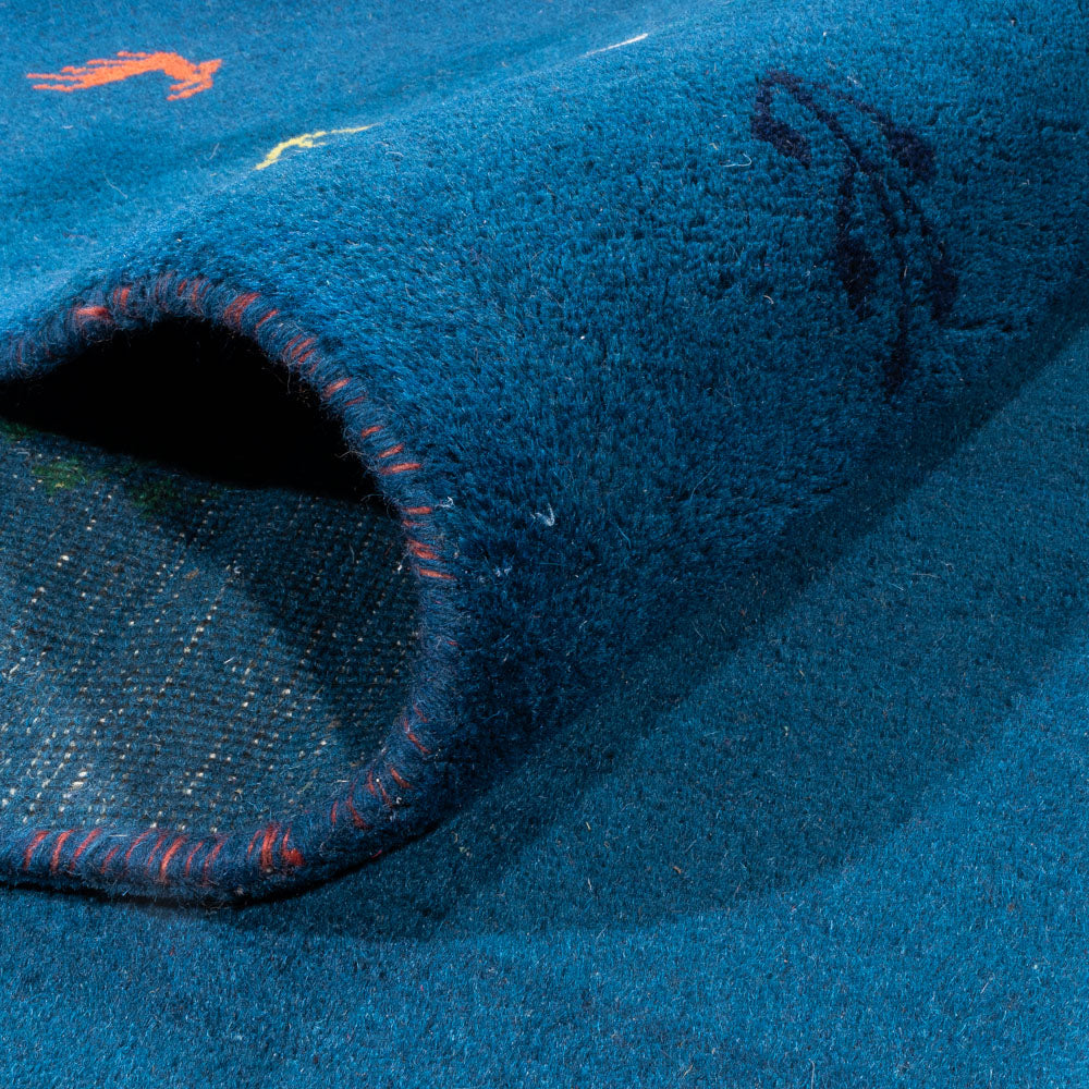 Alfombra Gabbeh - Indus - 395 x 313 cm - azul