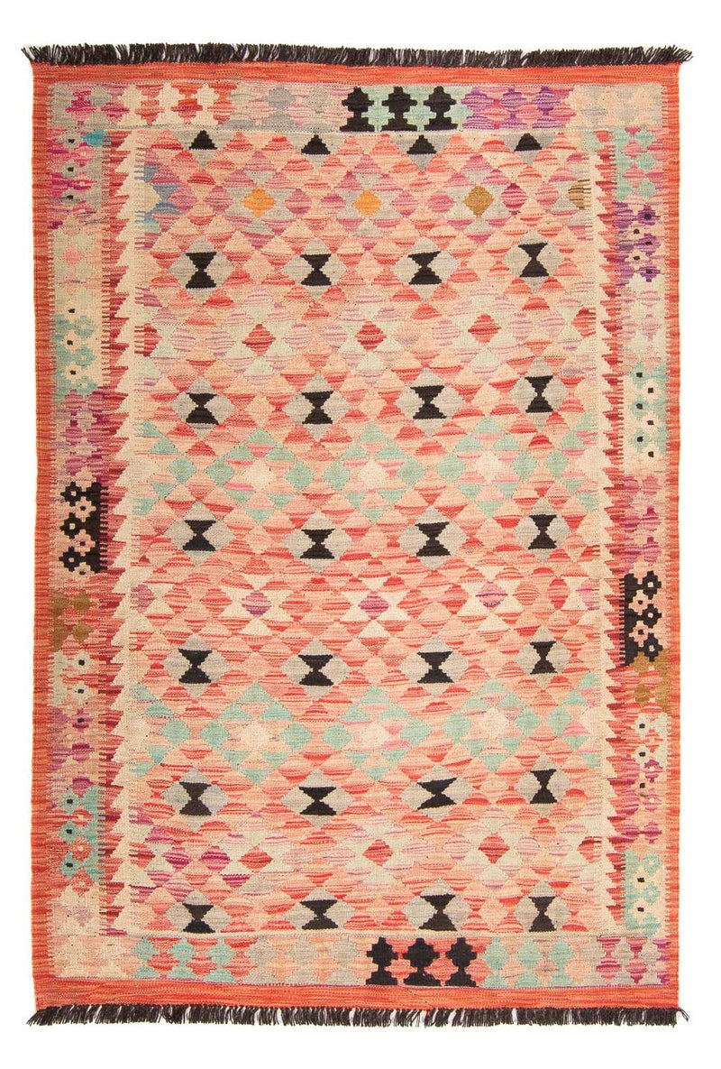 Alfombra Kelim - Splash - 177 x 120 cm - rojo claro
