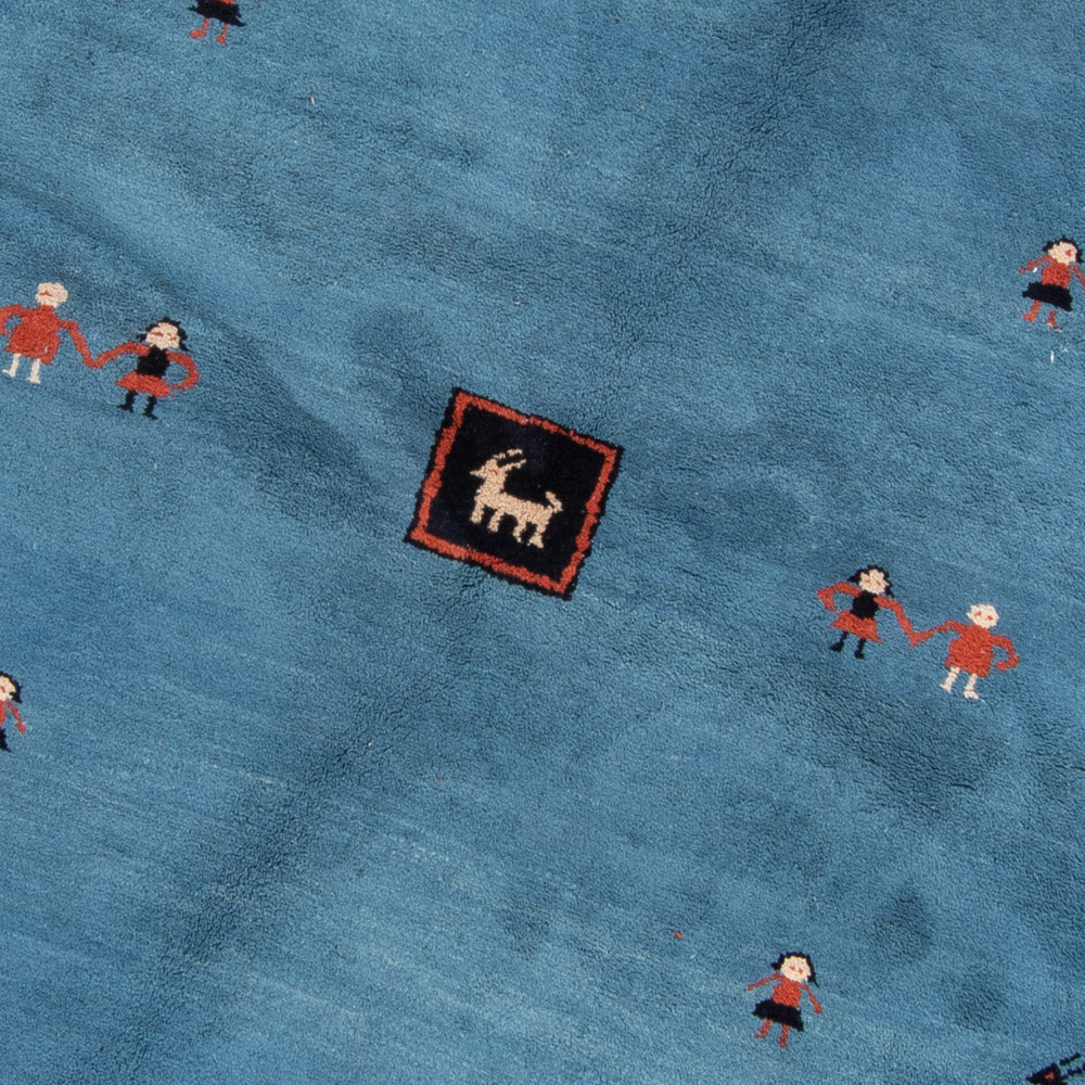 Alfombra Gabbeh - Indus redondo  - 195 x 195 cm - azul