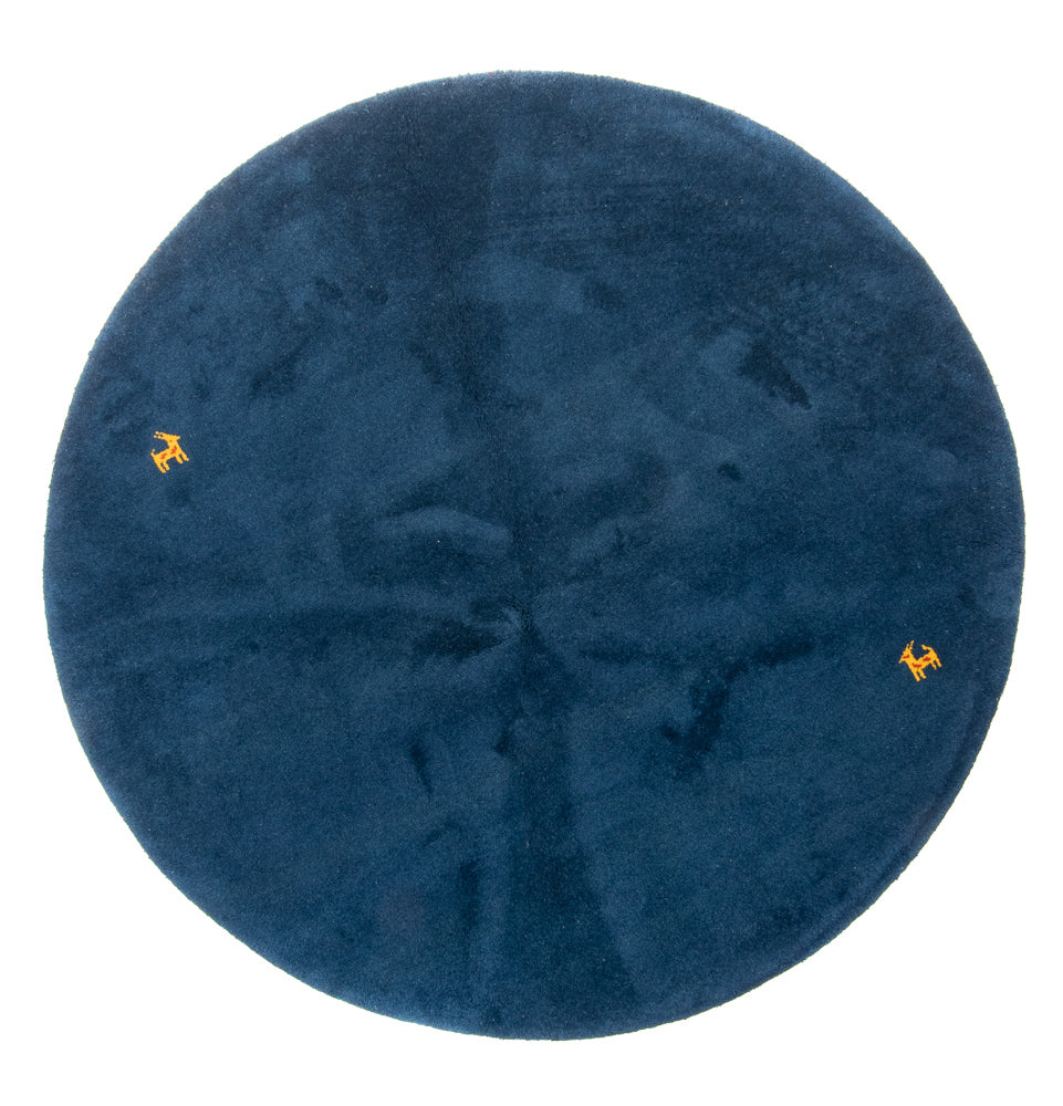 Alfombra Gabbeh - Indus redondo  - 190 x 190 cm - azul