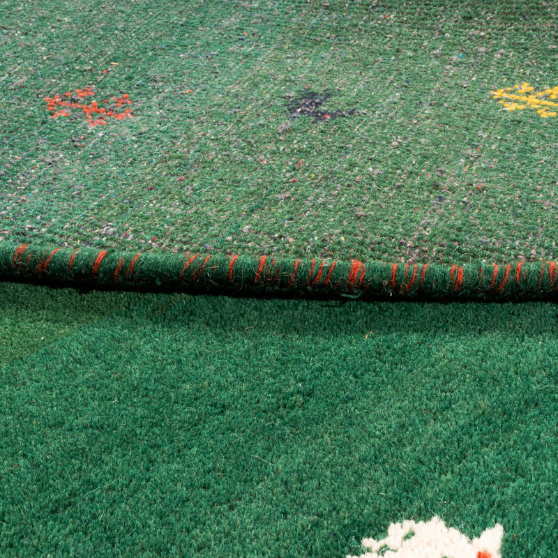 Alfombra Gabbeh - Indus redondo  - 194 x 194 cm - verde