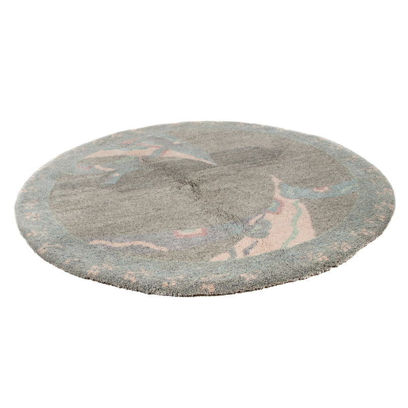 Alfombra de Nepal redondo  - 200 x 200 cm - gris
