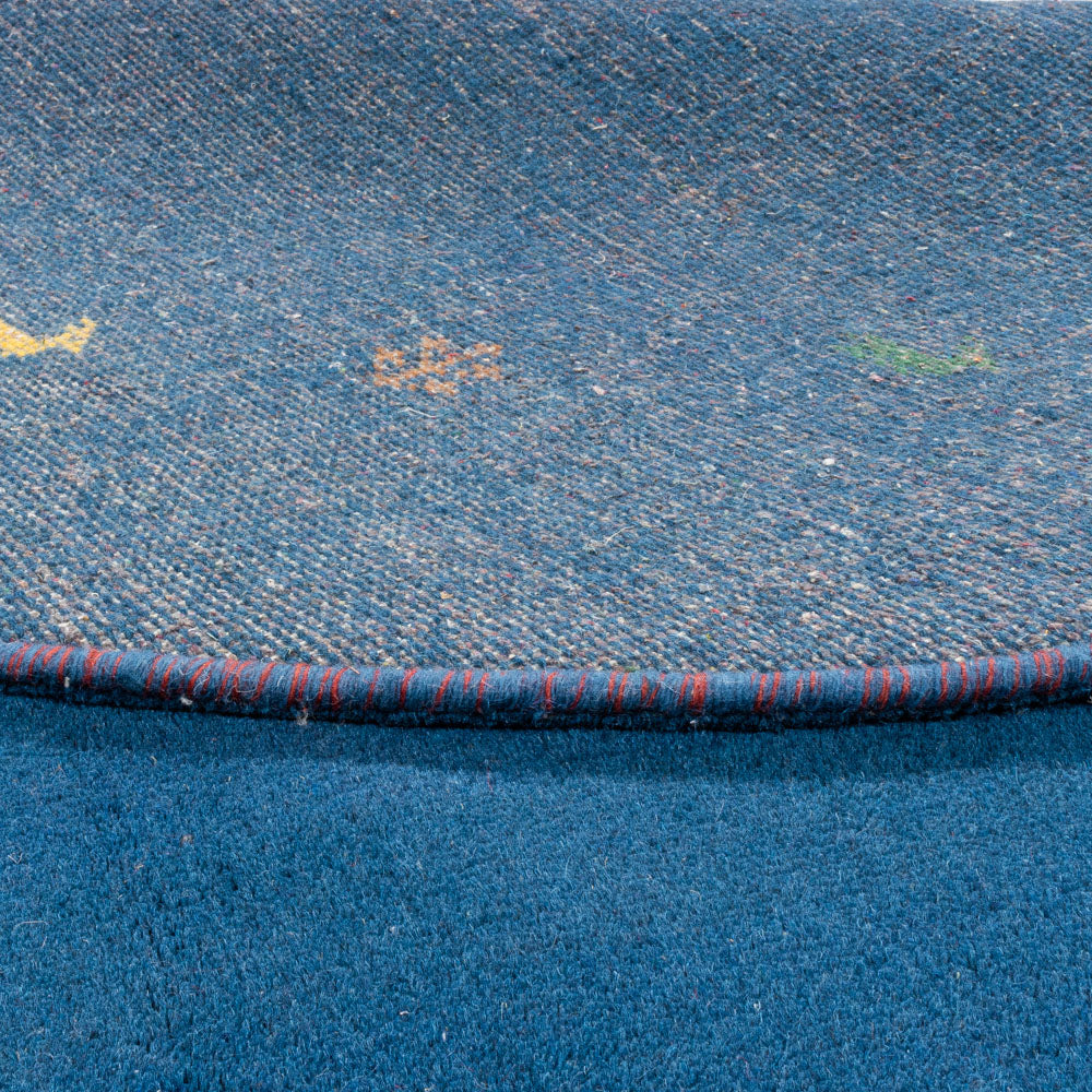 Alfombra Gabbeh - Indus redondo  - 196 x 196 cm - azul