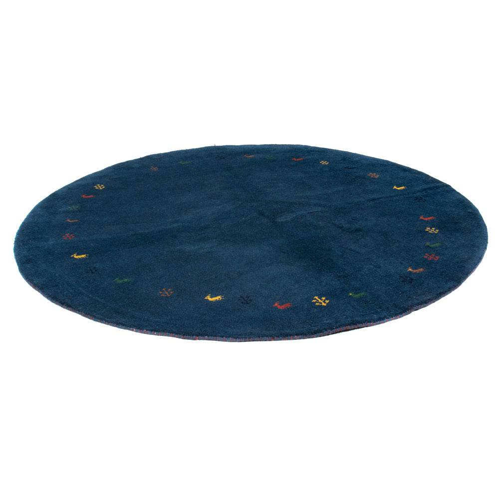 Alfombra Gabbeh - Indus redondo  - 196 x 196 cm - azul