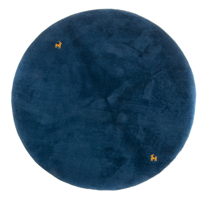 Alfombra Gabbeh - Indus redondo  - 189 x 189 cm - azul