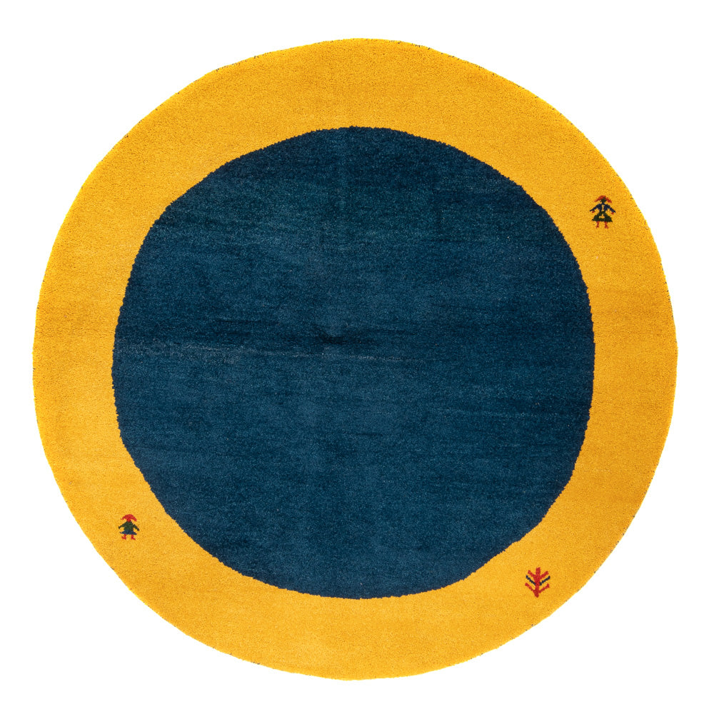 Alfombra Gabbeh - Indus redondo  - 195 x 195 cm - azul
