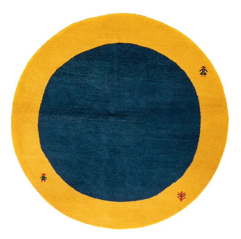 Alfombra Gabbeh - Indus redondo  - 195 x 195 cm - azul