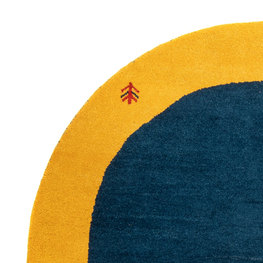 Alfombra Gabbeh - Indus redondo  - 195 x 195 cm - azul