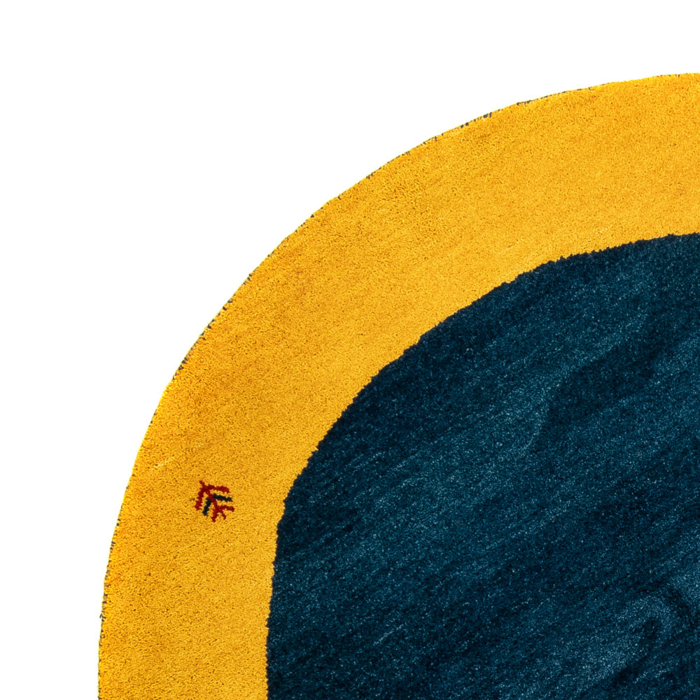 Alfombra Gabbeh - Indus redondo  - 193 x 193 cm - azul