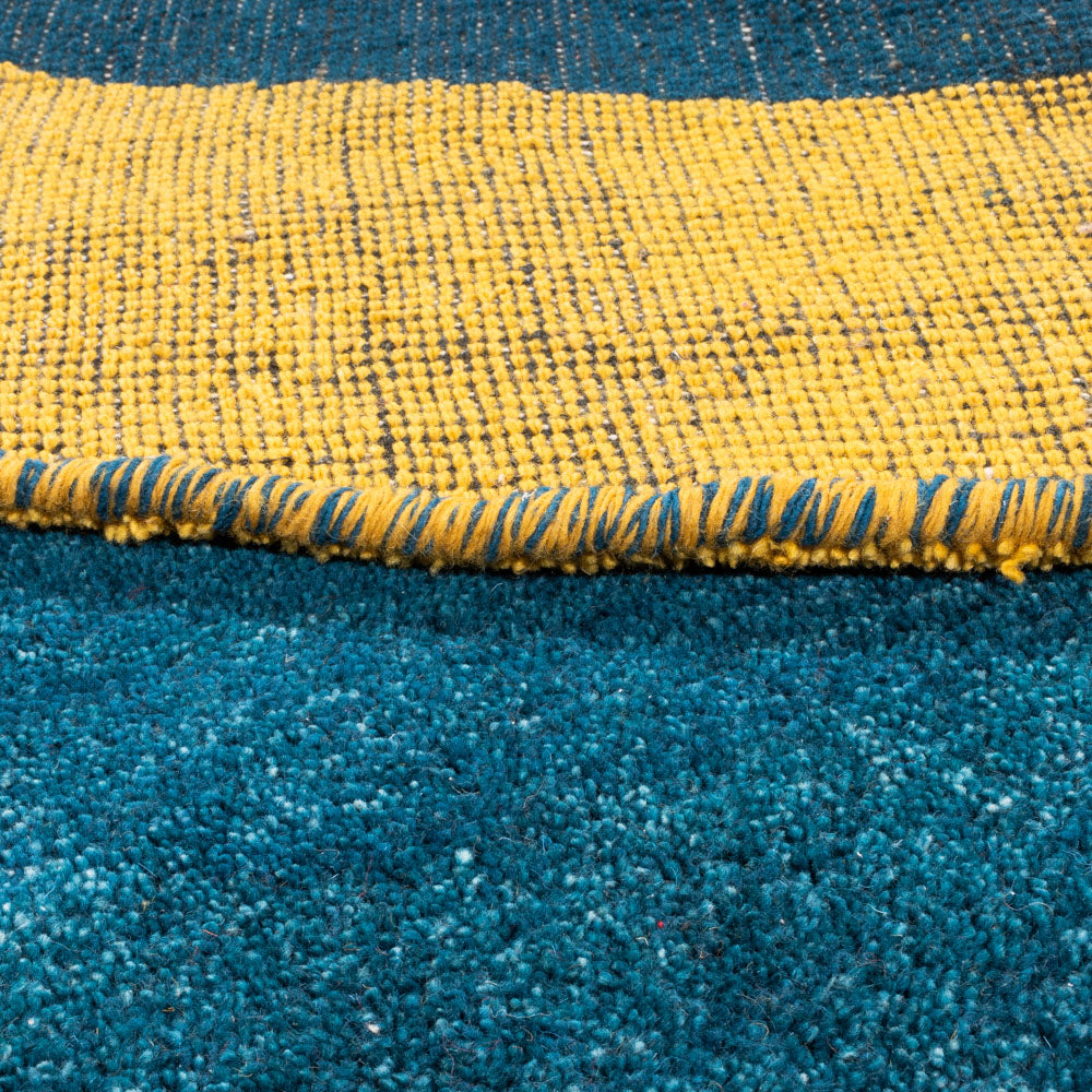 Alfombra Gabbeh - Indus redondo  - 193 x 193 cm - azul