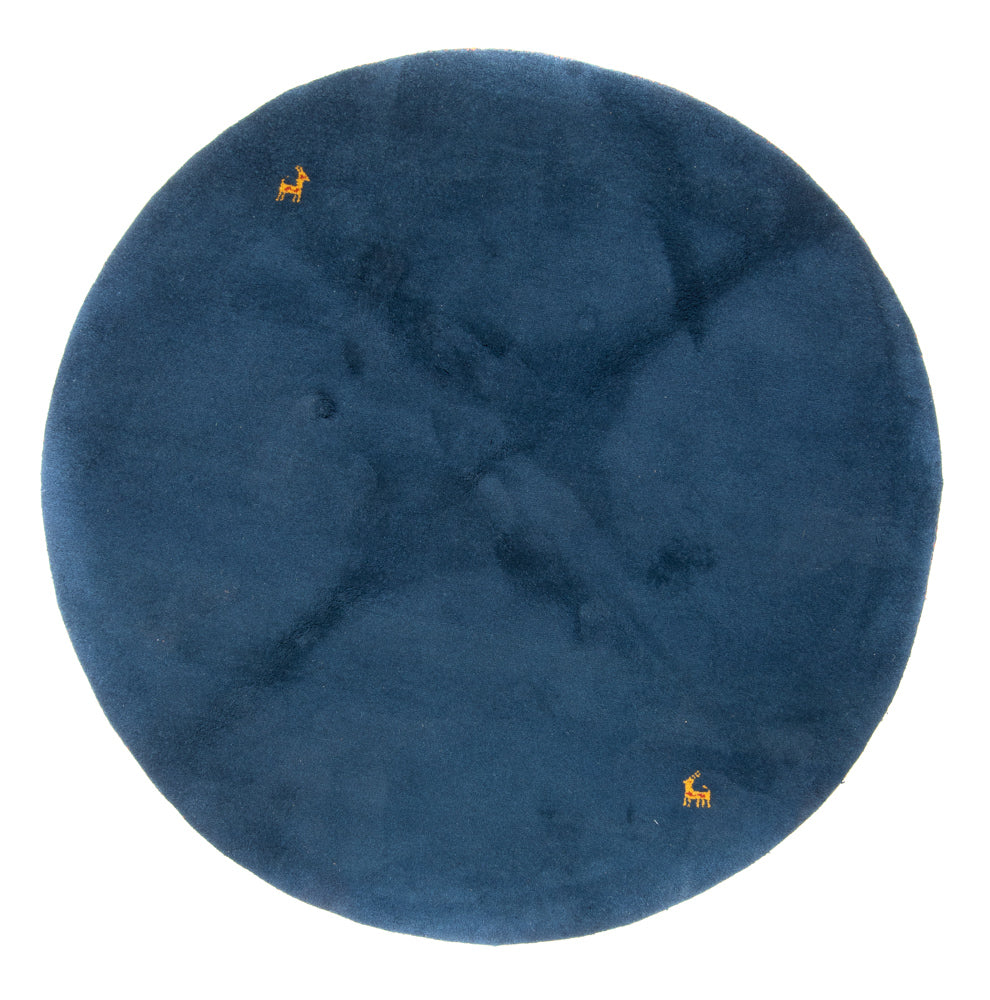 Alfombra Gabbeh - Indus redondo  - 190 x 190 cm - azul
