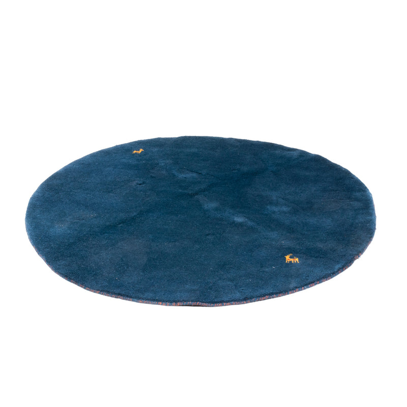 Alfombra Gabbeh - Indus redondo  - 190 x 190 cm - azul