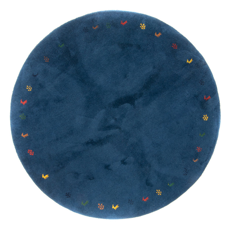 Alfombra Gabbeh - Indus redondo  - 199 x 199 cm - azul