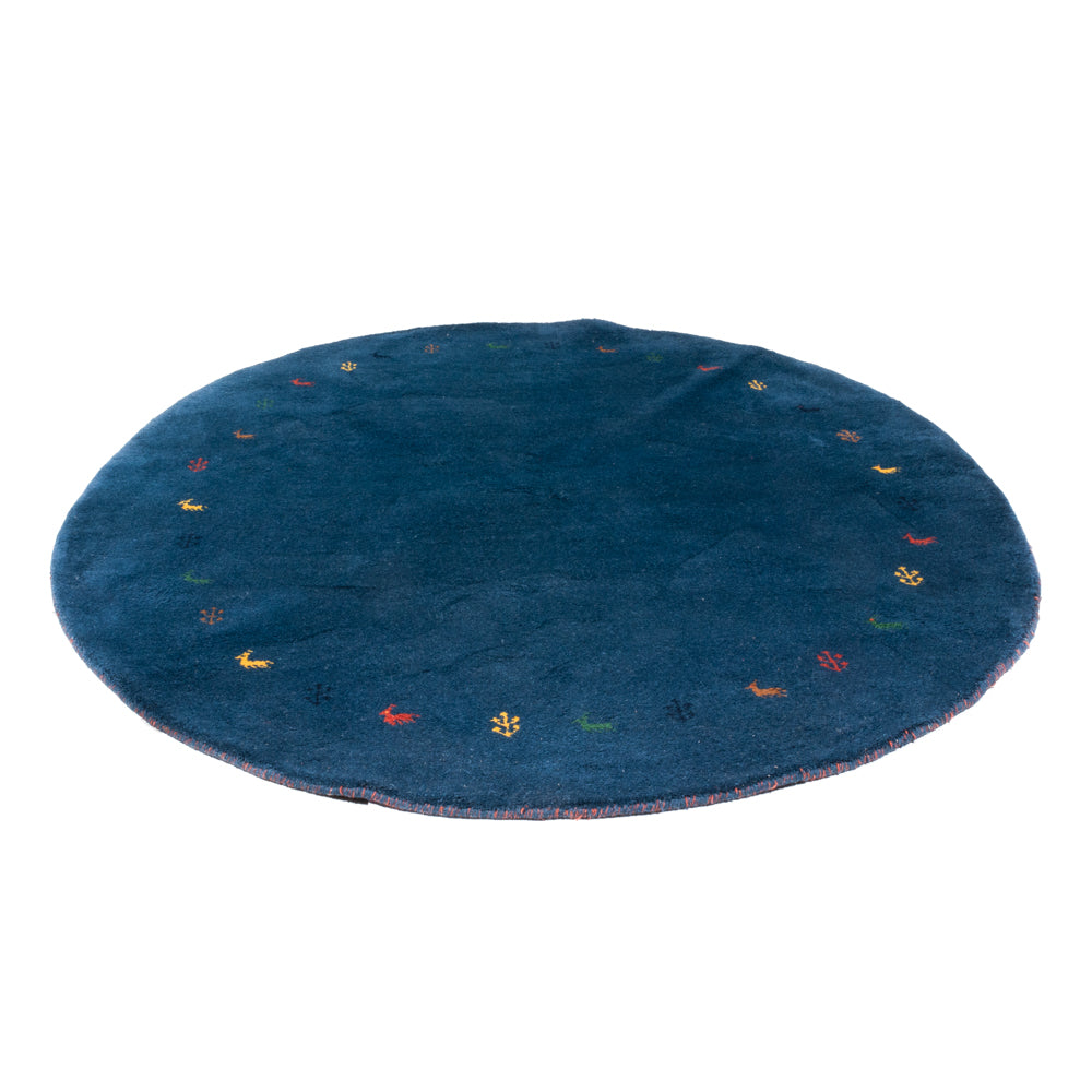 Alfombra Gabbeh - Indus redondo  - 194 x 194 cm - azul